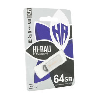 Флеш-накопичувач Hi-Rali Fit, USB 2.0, 64GB, Metal, Blister