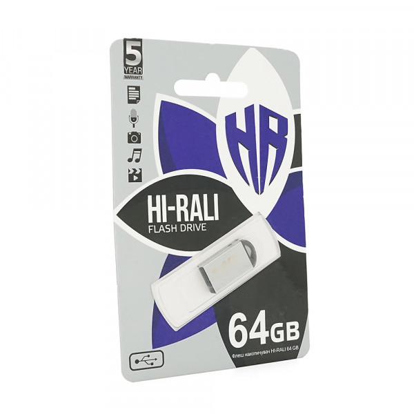 Флеш-накопичувач Hi-Rali Mini Fit, USB 2.0, 64GB, Metal, Blister