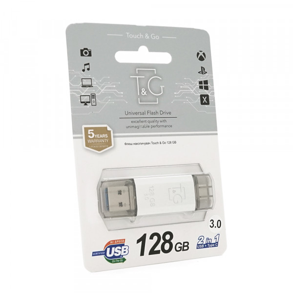 Флеш-накопичувач T&G 009 Star S, USB 3.0+Type-C, 128GB, Metal, Blister