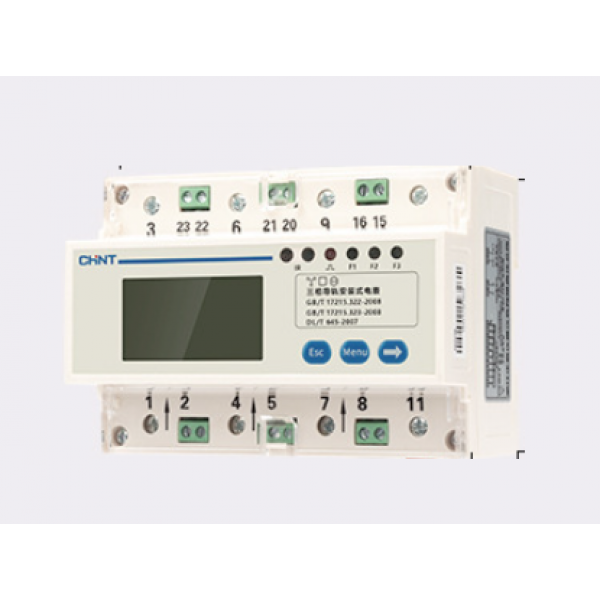 Трифазний електронний лічильник CHINT DDSU666-3-220/380V-5-80A, трифазний на DIN-рейку, 220/380V, 80A, LCD, 95*120*75mm