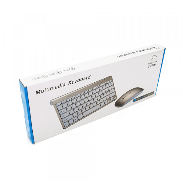 Комплект бездротовий KM908 (KB+Mouse), (Eng/Pyc), 2.4G, 78 клавіш, Black, Box