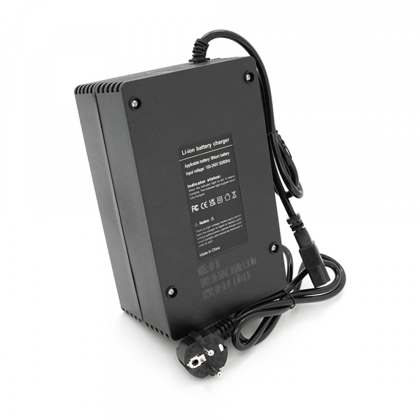 Зарядний пристрій для акумуляторів LiFePo4 48V(58,4V),16S,8A,500W, штекер Triangle plug (T-tipe/C13/IEC). індикація, 220х122х86mm, 1.5kg