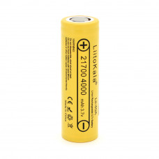 Акумулятор 21700 Li-Ion LiitoKala Lii-40A, 4000mah (4000-4300mah), 25A, 3.7V (2.5-4.2V), Yellow, PVC BOX