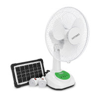 Вентилятор GDTIMES GD 8069LI, 12", Solar+ вбудований акумулятор, 2*USB лампочки, Box