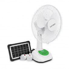 Вентилятор GDTIMES GD 8069LI, 12", Solar+ вбудований акумулятор, 2*USB лампочки, Box