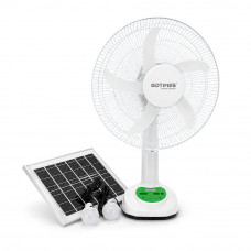Вентилятор GDTIMES GD 8069LI-16, 16", Solar+ вбудований акумулятор, 2*USB лампочки, Box