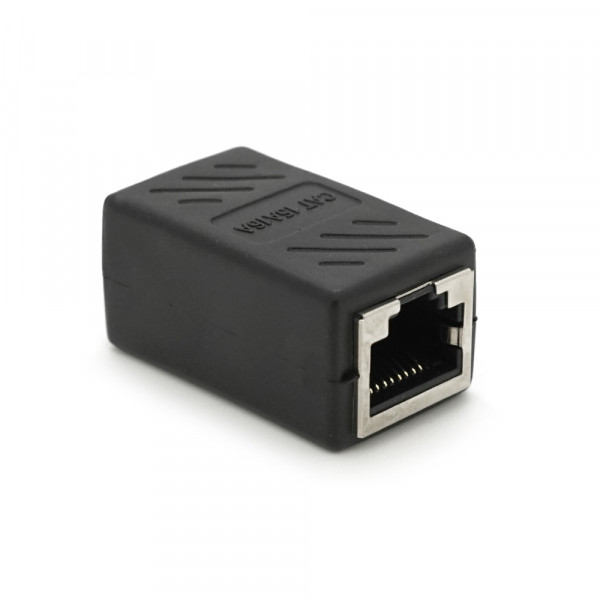З'єднувач RJ45 8P8C мама / мама RJ45 для з'єднання кабелю, екранований, чорний, Q50