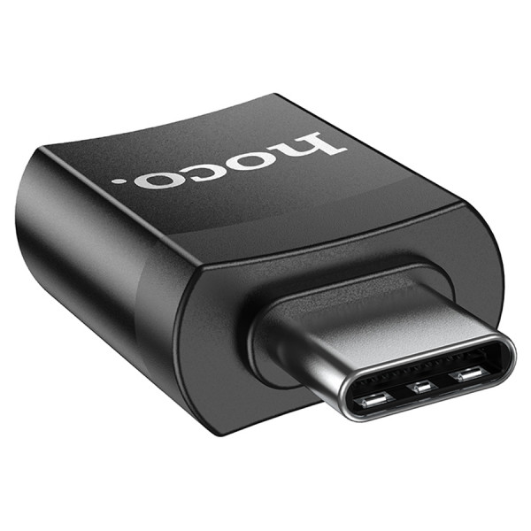 Перехідник HOCO UA17 USB3.0(F) => Type-C(M), Black, Blister