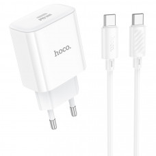 Набір СЗУ 110-240V HOCO C76A Pro+ Type-C кабель, USB-C, PD30W, кабель 1м, White, Box