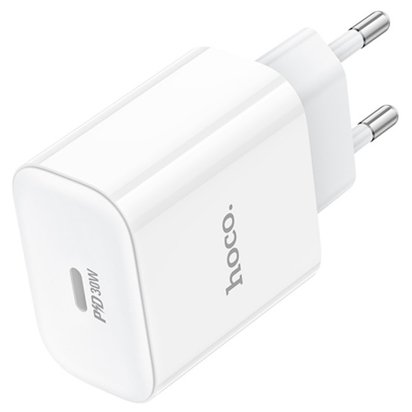 СЗУ 110-240V HOCO C76APro, USB-C, PD30W, PPS, QC3.0, White, Box