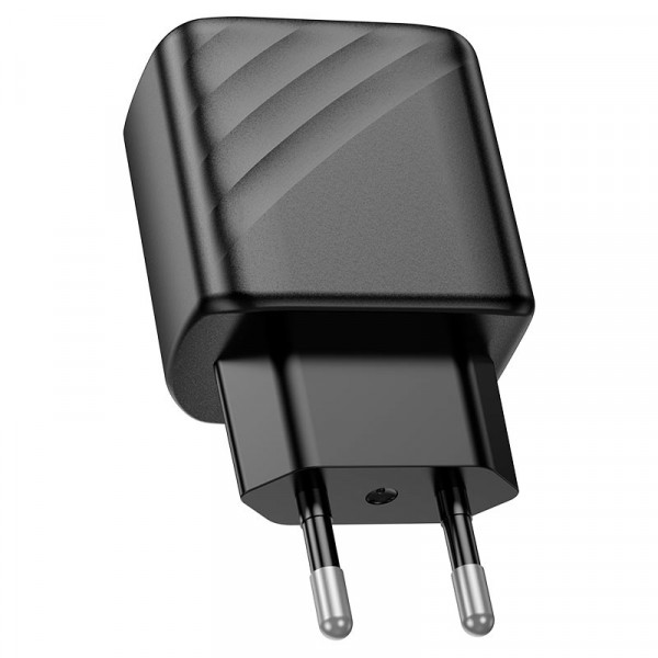 СЗУ 110-240V HOCO CS23A USB-C+USB, 30W, Black, Box