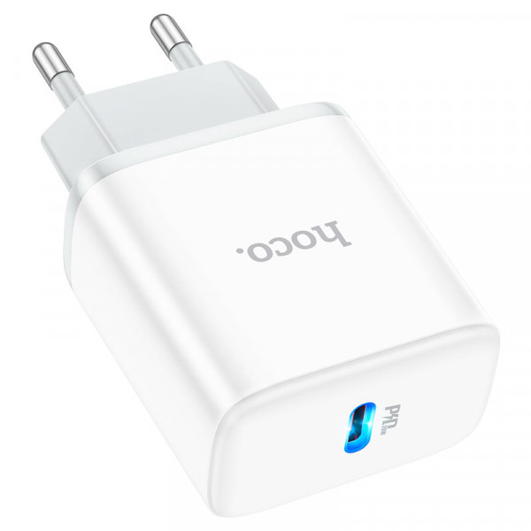 СЗУ 110-240V HOCO C104A, USB-C, PD20W, White, Box