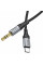Кабель HOCO UPA26 DC3.5 (тато) => Type-C (тато), круглий в обплетенні, 1м, Black, Box