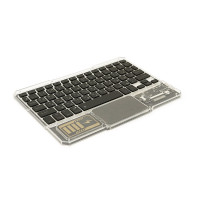 Клавіатура бездротова YT-K333, розкладна, 78 клавіш, Touchpad, (Eng/Pyc), 2.4G, вбудований акумулятор, 245x165mm, Black/Transparent, Box