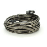 Активний подовжувач USB 2.0 AM / AF, 10m, прозорий з чіпом Q50