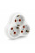 Розетка трійник з заземленням AK303, White, Q10