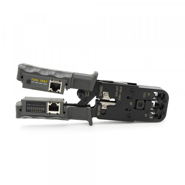 Інструмент HT-022 для обжимки RJ-45 (8P8C) та RJ-12/11 (6P6C), з тестером, профі якість