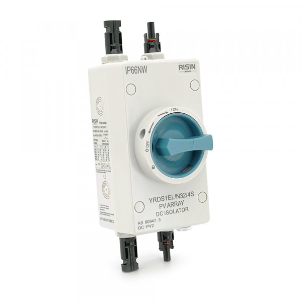 Ручний вимикач Risin, 1000V, 32A, 1St, IP66, вхід верх-низ, Grey