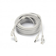 Патчкорд комбінований по кручений парі RJ-45 + DC 10m, сірий, Q60