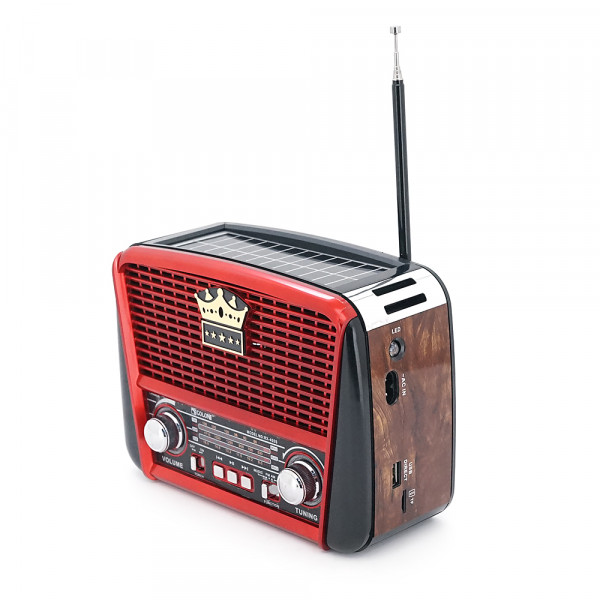Радіоприймач GOLON RX455S, LED, 6W, AM/FM радіо, Вхід microSD, USB, живлення від 220+АКБ+2*LR20, корпус пластмас, Black/Grey, BOX