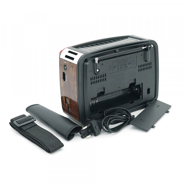 Радіоприймач GOLON RX455S, LED, 6W, AM/FM радіо, Вхід microSD, USB, живлення від 220+АКБ+2*LR20, корпус пластмас, Black/Grey, BOX