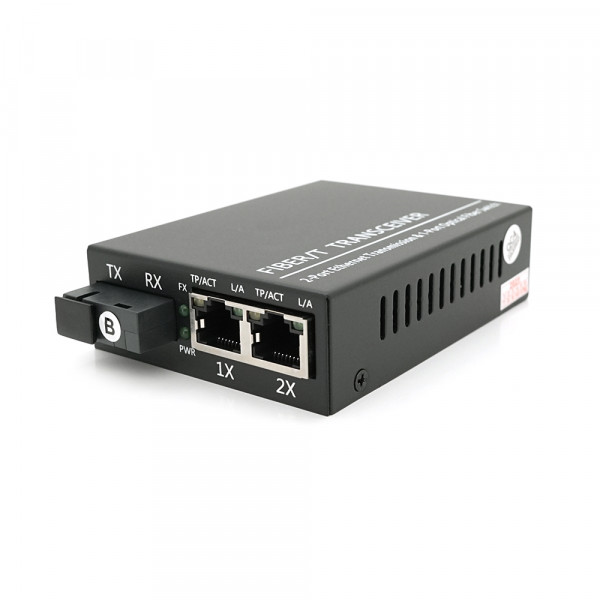 2х портовий медіаконвертор ONV-0110S-SCX-S2-B, 2*100М RJ45 + 1*SC порт (1310/1550nm, 20km)