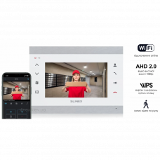 Wi-Fi відеодомофон Slinex SL-07N Cloud (silver/white), AHD, 7” сенсорний IPS екран, переадресація на тел Smart Call, 230×165×22 мм