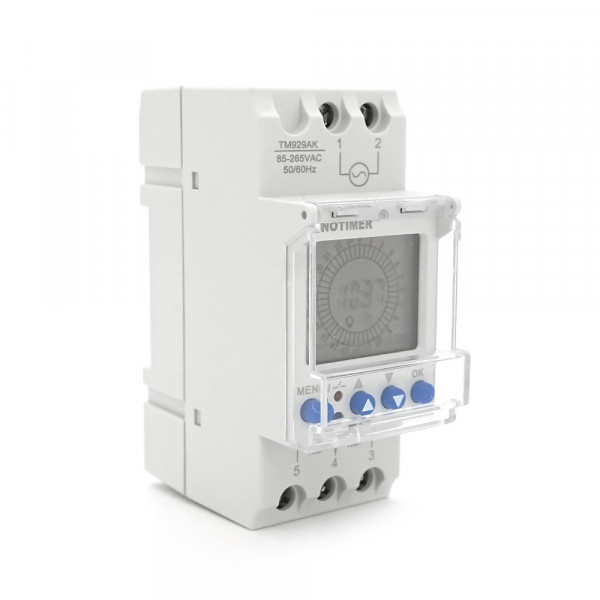 Реле часу Sinotimer TM929AK, на DIN-рейку, LCD, програмований, змінна батарея, 16А, 230V, 87х65х36 мм