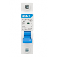 Автоматичний вимикач змінного струму CHINT  NXB-63 1P C50, 50A