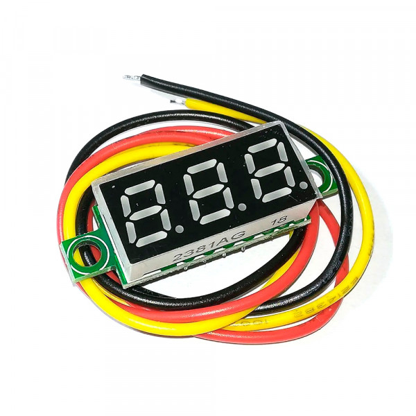 Цифровий вольтметр, діапазон вимірювань 0 -100V, 0.28", три дроти, Green