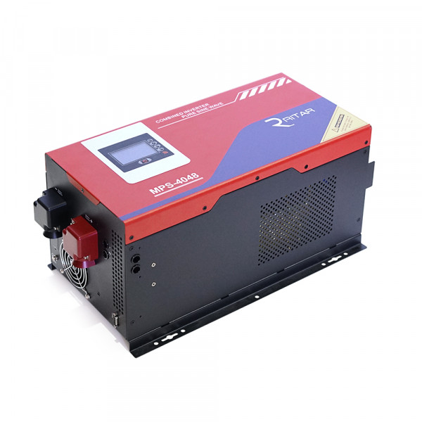 Гібридний інвертор RITAR RTSWm-MPPT-MPS-4048, 4000W, 48V, ток заряда 0-45A, 180-265V, MPPT (60А, 64-130Vdc)