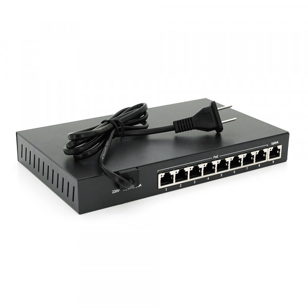 Комутатор POE 48V Mercury S109P 8 портів POE + 1 порт Ethernet (Uplink) 10/100 Мбіт/сек, БП в комплекті, BOX Q200 (285*223*68) 0,97 кг (216*131*30)