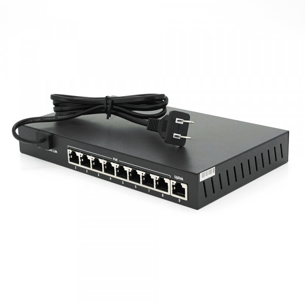 Комутатор POE 48V Mercury S109P 8 портів POE + 1 порт Ethernet (Uplink) 10/100 Мбіт/сек, БП в комплекті, BOX Q200 (285*223*68) 0,97 кг (216*131*30)
