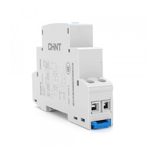 Реле часу CHINT NTE8B110S, на DIN-рейку, затримка вмикання-1с-10с, Ue/le: AC-15 240В/0,75А, -5°С~+40°С, 93х66,5х18,5 мм