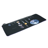 Килимок 300*800 для миші "Planets scales" тканинний з боковою прошивкою, товщина 3 мм, RGB підсвічування, живлення USB 1,8 м, Color Box