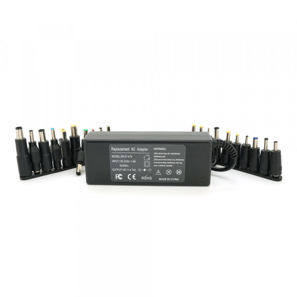 Універсальний БП 19V 4.74A 90W, High Quality, корпус - пласт, 20 роз'ємів + каб. живлення, BOX, Q50