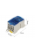 Паралельний розгалужувач-сплиттер проводів UKK400, 11 виходів (латунь) 2х35мм+5х16мм+4х10мм, вхід 1х120мм, AC/DC 1000V, 250А, 95*50*50мм, BLUE