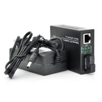Медіаконвертер POE, FT-1G1EPS-20, SC 20km, Fast Ethernet 10/100/1000 Мбит/с, + блок живлення 48В, 2,5А (0 +70 ° C),  + перехідник, Q60