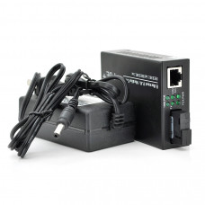 Медіаконвертер POE, FT-1G1EPS-20, SC 20km, Fast Ethernet 10/100/1000 Мбит/с, + блок живлення 48В, 2,5А (0 +70 ° C),  + перехідник, Q60