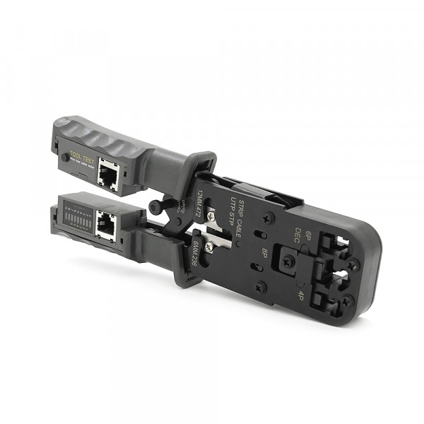 Інструмент HT-022 для обжимки RJ-45 (8P8C) та RJ-12/11 (6P6C), з тестером, профі якість