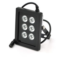 ІЧ-прожектор GY-IR90006. 12V, 6W, 6LED, IP66, 850Нм, кут огляду 90 °, дальність до 70м.