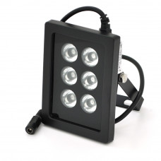 ІЧ-прожектор GY-IR90006. 12V, 6W, 6LED, IP66, 850Нм, кут огляду 90 °, дальність до 70м.
