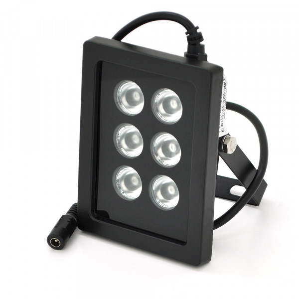ІЧ-прожектор GY-IR90006. 12V, 6W, 6LED, IP66, 850Нм, кут огляду 90 °, дальність до 70м.