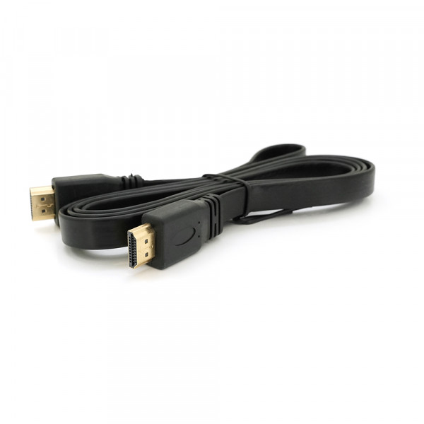 Кабель Merlion HDMI-HDMI 1.5m, v1.4, плоский Black, (Пакет), Q150