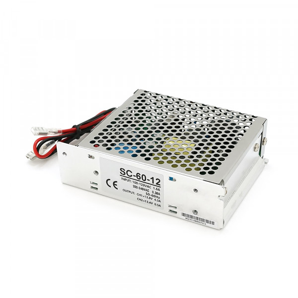 ДБЖ  перфорований з лед індикацією  12V 5А, SC-60W-12, (129*98*38)