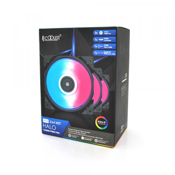 Система охолодження універсальна Pccooler 5VRGB HALO, 3-pin, RPM 1800±10%, BOX