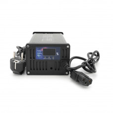 Зарядний пристрій для акумуляторів LiFePo4 48V(58,4V),16S,10A, штекер Triangle plug (T-tipe/C13/IEC). індикація, 220х122х86mm, 1.5kg