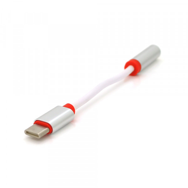 Перехідник KY-201 Type-C(M)/Jack 3.5mm(F), 5см, White/Black, Box