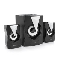 Колонки Kisonli TM-4000U, 5W+2x3W, USB/TF/BT/FM/AUX/LED light, із сабвуфером, DC: 5V, Black, BOX, Q8