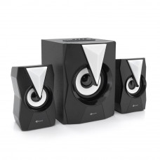 Колонки Kisonli TM-4000U, 5W+2x3W, USB/TF/BT/FM/AUX/LED light, із сабвуфером, DC: 5V, Black, BOX, Q8